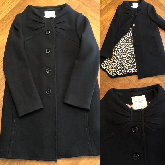 KATE SPADE - Size 6 Hip Length BLACK Etta Coat